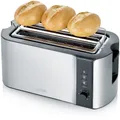Produktbild: Severin AT2590 Toaster Langschlitz-Toaster Edelstahl-gebürstet-schwarz 1400 Watt