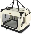 Produktbild: VOUNOT® Hundebox faltbar, Hundetransportbox robust für Katze & Hunde 50x35x36 cm S Beige