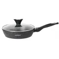 Produktbild: MASTERPAN Aluminium-Antihaftpfanne mit Marmorbeschichtung, mit Deckel 22cm MP2313 - Schwarz
