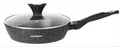 Produktbild: MASTERPAN Antihaft-Bratpfanne 22cm, marmorierte beschichtete Bratpfanne, induktionsgeeignet, tiefe Bratpfanne, Wok, Schnellbratpfanne MIT DECKEL MP -2313