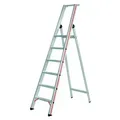 Produktbild: Stufen-Stehleiter mit Sicherheitsbrücke, einseitig, Ablageschale und Einhängemög