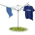 Produktbild: Wäschespinne 49 M, Hxbxt:184x242x242 Cm, Reißfeste Leine, Stabiler Stand Mit Erdspieß, Garten, Silber - Relaxdays