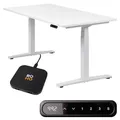 Produktbild: boho office® Höhenverstellbarer Schreibtisch 120 x 80 cm - Elektrisch stufenlos, inkl. Wireless Charger, Memoryfunktion, Kollisionsschutz - Basic Line Weiß inkl. Tischplatte in Weiß