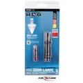 Produktbild: Ansmann Professionelle LED-Taschenlampe mit stufenloser Fokussierung inklusive Alkaline Mignon AA Batterie und abnehmbarem Gürtelclip