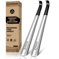 Produktbild: Schuhlöffel Lang Metall 42 cm, 2er Set - Schuhanzieher Lang Edelstahl für Sen...