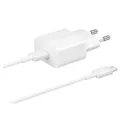 Produktbild: Samsung 15W USB C Schnellladegeraet EP T1510 Weiss inkl 1m USB C auf USB C Kabel
