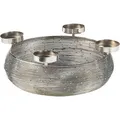 Produktbild: Kobolo Dekokranz Adventskranz aus Metall Silber mit Schale für 4 Kerzen