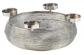 Produktbild: Kobolo Dekokranz Adventskranz aus Metall in Silber mit Schale für 4 Kerzen