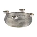 Produktbild: Dekokranz Adventskranz Dekoschale Advent rund aus Metall in silber für 4 Kerzen