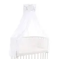 Produktbild: babybay Himmel Organic Cotton mit Schleife passend für die Modelle Original, Maxi, Boxspring, Comfort, Comfort Plus und Midi, weiß Glitzersterne diamantblau