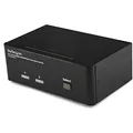 Produktbild: StarTech.com 2 Port Dual DisplayPort USB KVM Switch mit Audio - DisplayPort Desktop KVM Umschalter mit USB Hub - 4xUSB Buchse 2xDP Buchse