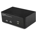 Produktbild: StarTech.com Dual Monitor DisplayPort KVM Switch - 2 Port - USB 2.0 Hub - Audio