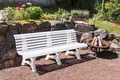 Produktbild: Bank 4 Sitzer aus Kunststoff, weiß Sitzbank 200 cm, stabile Gartenbank, Parkbank