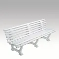 Produktbild: Parkbank Bank 4 Sitzer aus Kunststoff weiß Sitzbank 200 cm stabile Gartenbank