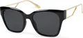 Produktbild: styleBREAKER Damen Oversize Sonnenbrille mit breiten Metall Bügeln, Polycarbonat Gläsern und Kunststoff Gestell 09020128