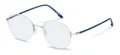 Produktbild: Rodenstock ROUNDED Metall Brillen in Silver, Dark Blue für Unisex, Brille mit Sehstärke, optional mit Sonnenbrillen tönung oder Blaulichtfilter (Modell R7145)