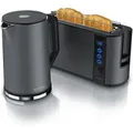 Produktbild: Frühstücks-Set, 1,5L Edelstahl Wasserkocher & 2-Scheiben Langschlitz Toaster, Grau - Arendo