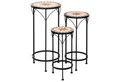 Produktbild: Mosaik-Meister Blumenhocker Mosaik Beistelltisch Balkon Metall Pflanzenregal Blumenständer (3 St)