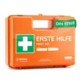 Produktbild: FLEXEO Erste Hilfe Koffer DIN 13169 | Inkl. Wandhalterung, Plombe, Stickern | Erste Hilfe Kasten/Verbandkasten für Betriebe, Unternehmen, Gewerbe, Baustellen
