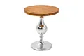 Produktbild: Beistelltisch rund Mangoholz Ø 51 cm H: 60 cm in Natur Chrom glänzend Tisch