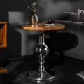 Produktbild: Design Beistelltisch EXTRAVAGANCIA 60cm Mangoholz massiv rund Metall Säulenfuß