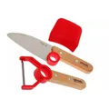 Produktbild: Opinel Le Petit Chef Kinder Kochset Messer Sparschäler Fingerschutz Natur