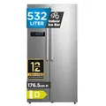 Produktbild: Midea MERS530FGD02 Side-by-Side Kühl-/Gefrierkombination/NoFrost/Inverter Technologie/Indoor Ice Bar/Twin Control/176,5 cm Höhe/335 L Kühlen/197 L Gefrieren/256 kWh/Jahr