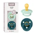 Produktbild: BIBS Colour Schnuller 2er-Pack, BPA-frei, Kirschform Nippel. Naturkautschuk/Latex, Hergestellt in Dänemark. Größe 1 | 0+ Monate | 2-Pack, Nordic Mint/Forest Lake
