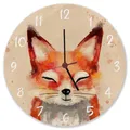 Produktbild: speecheese Fuchs in Wasserfarbenoptik Wanduhr schöne Uhr für das Kinderzimmer mit niedlichem Fuchs als Deko für das Kinderzimmer von Kleinkindern