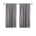 Produktbild: WOLTU 2er Set Gardinen, Verdunklungsvorhänge für Wohnzimmer Kinderzimmer, Blickdicht, Kräusebänder für Schiene, 250 g/m², kälteschutz lichtundurchlässig, 117 x 138 cm, Dunkelgrau