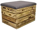 Produktbild: Kistenkolli Altes Land Sitzbank mit Sitzhocker Maße 34x35x48 Holzkiste faltbar Sitztruhe belastbar bis 150kg Deckel klappbare Aufbewahrungsbox (Geflammt)