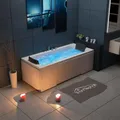 Produktbild: Tronitechnik® Badewanne IOS mit Whirlpool 170cmx75cm, Acrylwanne für Zwei Personen, Whirlpoolwanne mit Armatur, freistehend und vormontiert, Indoor Whirlpoolbadewanne mit LED