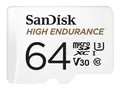 Produktbild: SanDisk High Endurance microSDXC UHS-I U3 Speicherkarte + Adapter 64GB