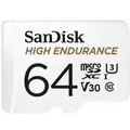 Produktbild: SanDisk High Endurance - Flash-Speicherkarte (microSDXC-an-SD-Adapter inbegriffen) - 64GB - Video Class V30 / UHS-I U3 / Class10 - microSDXC UHS-I (SDSQQNR-064G-GN6IA)