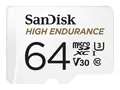 Produktbild: SanDisk microSDXC High Endurance Monitoring 64GB, Class 10, 100MB/s + SD-Adapter