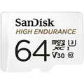 Produktbild: 64GB SanDisk High Endurance R100/W40 microSDXC Kit, UHS-I U3, Class 10 (SDSQQNR-064G-GN6IA)