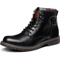 Produktbild: Bruno Marc Herren Motorrad Stiefel Schnürstiefel Klassische Chukka Boots Biker Freizeitschuhe,Farbe:SCHWARZ,Größe:47 - Schwarz - 47