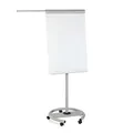 Produktbild: Rocada | Flipchart mit Rollen | Höhenverstellbar bis 190 cm | Flipchart mit Rollenfuß, Papierhalter und Haken | Beschreibbar, Abwischbar, Magnetisch | Mobiles Flipchart 68x95 cm