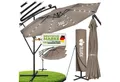 Produktbild: tillvex Sonnenschirm tillvex® Sonnenschirm LED Solar Ø 3m Ampelschirm Balkon Gartenschirm, Alu Ampelschirm + Abdeckung LED Solar Ø 350 cm mit Kurbel, Abdeckung + Ständer, Gartenschirm UV-Schutz Aluminium, Kurbelschirm Marktschirm wasserdicht 360° drehbar