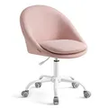 Produktbild: SONGMICS Homeoffice Stuhl, Schminkstuhl aus Baumwoll-Leinen-Mischgewebe, Schreibtischstuhl, Schaumstoffpolsterung, höhenverstellbar, für Arbeitszimmer, Schlafzimmer, pastellrosa OBG020P01