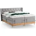Produktbild: Belanoti Boxspringbett, Hellgrau, Textil, Echtholz,Eiche, 7-Zonen, 160x200 cm, Schlafzimmer, Betten, Boxspringbetten