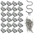 Produktbild: 24pcs Fünf-Loch-Gummifederklemmen Sofabezug Clip Möbelbeschläge Zubehör Federbefestigungsclip Sofafeder-Ersatzset mit 72 Stück Eisennägeln (Splitter)
