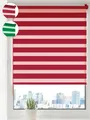 Produktbild: Sonello Doppelrollo Klemmfix ohne Bohren Duo Rollo Klemmrollo Sonnenschutzrollo Fensterrollo für Fenster & Türen Zebrarollo Seitenzugrollo 120cm x 100cm Rot