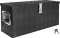 Produktbild: Deichselbox Schwarz Werkzeugkasten Truckbox Alu Box Anhänger Kiste mit Deckel Abschließbar Alubox Transportbox Werkzeugbox Aluminium Aufbewahrungsbox D055 trucky