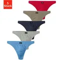 Produktbild: H.I.S String »Herren Unterhose« Packung, 5 Stk. in Baumwollstretch-Qualität, Gr. 7 (XL) - 5 Stk., rot, blau, marine, khaki, grau-meliert, , 307730-7 5 Stk.