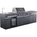 Produktbild: Buschbeck Outdoorküche 'King Range' schwarz 282 x 58 x H112 cm, Individueller Aufbau - Schwarz