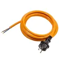 Produktbild: as - Schwabe PUR Baustellen-Anschlussleitung 5 m – Robuste Leitung 230 V, 16 A mit Polyurethan-Außenmantel H05BQ-F 2x1,0 - Konturenstecker, Ende 30 mm abgemantelt, Orange – IP44-70913