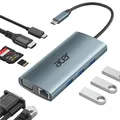 Produktbild: USB C Hub Docking Station 9IN1 USB C zu 4K HDMI 3xUSB 3.0 5Gbps 1Gbps Etherne...