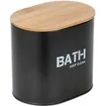 Produktbild: Badbox Mit Deckel Gara Schwarz, Schwarz, Stahl Schwarz, Bambus Braun - Schwarz - Wenko