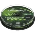 Produktbild: MediaRange - 10 x DVD-R - 4,7GB (120 Min.) 16x - Spindel (MR452)
